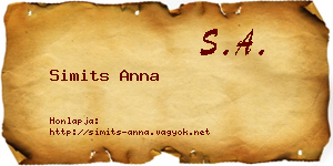 Simits Anna névjegykártya