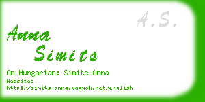 anna simits business card